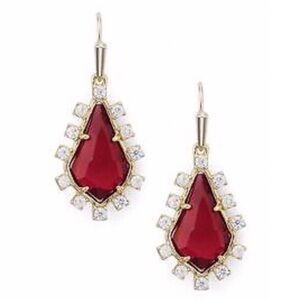 NWOT Kendra Scott Elegant Red Teardrop Earrings